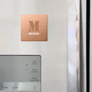 Aimant Monogramme motif de maillage géométrique Peach