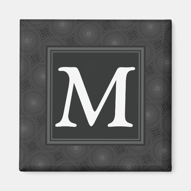 Aimant Monogramme motif des cercles de charbon (Devant)