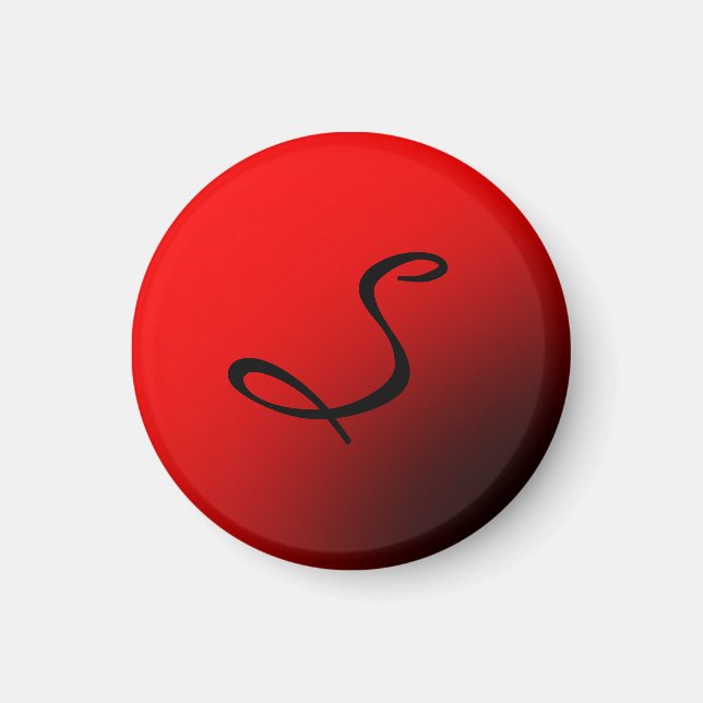 Aimant Monogramme noir rouge élégant professionnel initia (Devant)