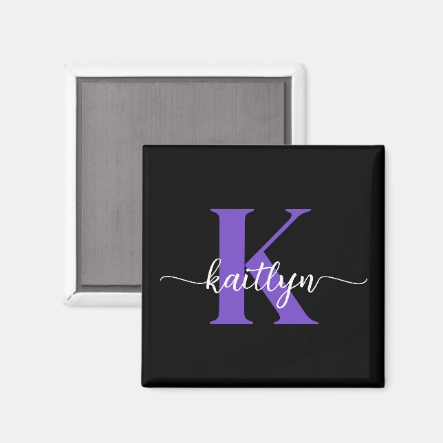 Aimant Monogramme noir violet (Recto/Verso)