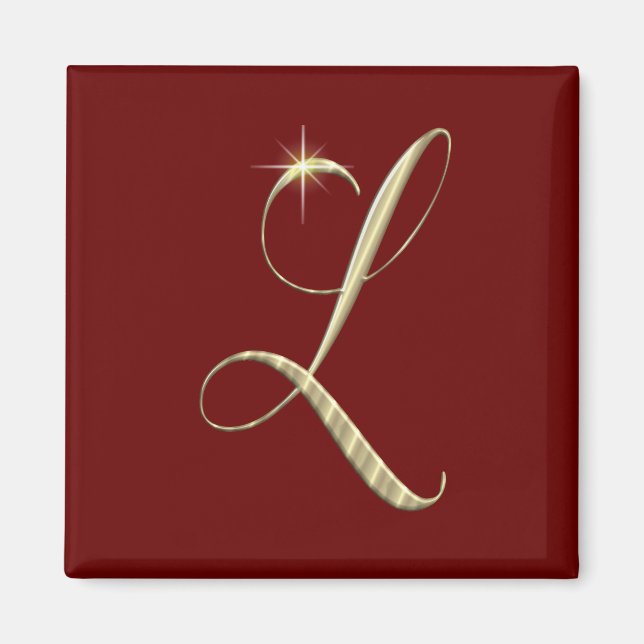 Aimant Monogramme or initial L (Devant)