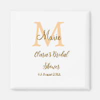 Monogramme orange pour la fête de mariage avec nom