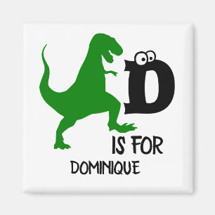 Aimant Monogramme personnalisé D pour Dinosaur mignon T R