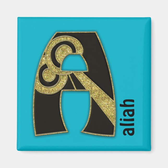 Aimant monogramme rétro - A (Devant)