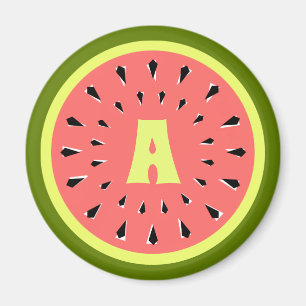 Aimant Monogramme rose pastèque