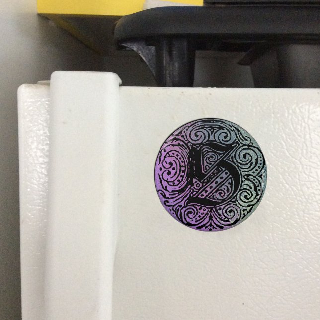 Aimant Monogramme S Arrière - plan bleu violet (Créateur téléchargé)