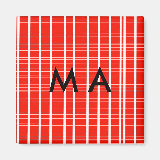 Aimant Monogramme simple ajoutez votre lettre de nom homm (Devant)