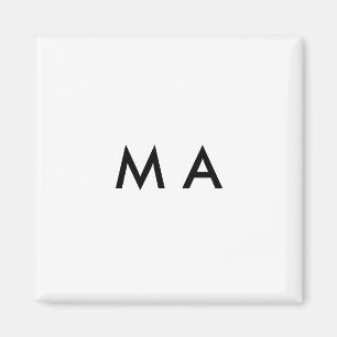 Aimant Monogramme simple ajoutez votre lettre de nom homm