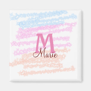 Aimant Monogramme simple couleur paillettes scintillement