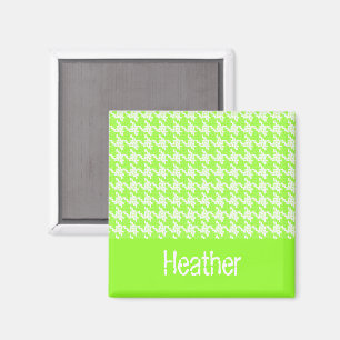 Aimant Monogramme vert et blanc motif