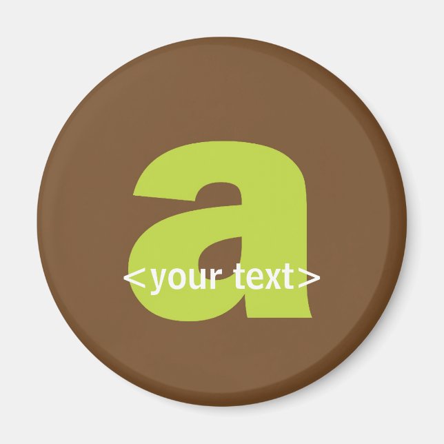 Aimant Monogramme vert et Brown - Lettre A (Devant)