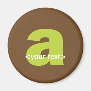 Aimant Monogramme vert et Brown - marquez avec des