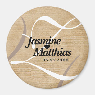 Aimant Monogramme Vintage rustique Enregistrer le Mariage
