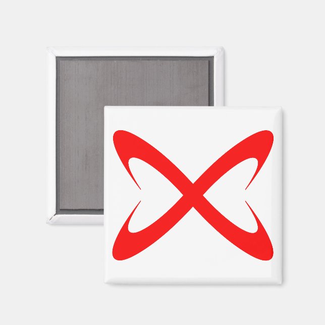 Aimant Monogramme X Lettre Rouge Élégant (Recto/Verso)