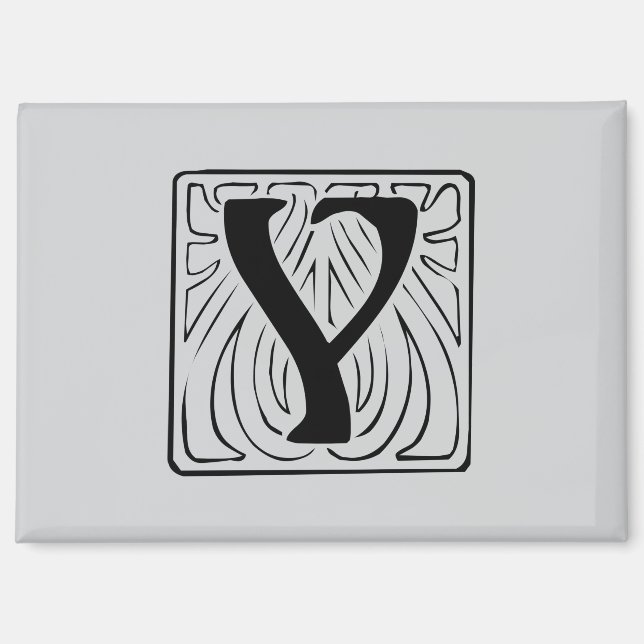 Aimant Monogramme Y noir (Recto)