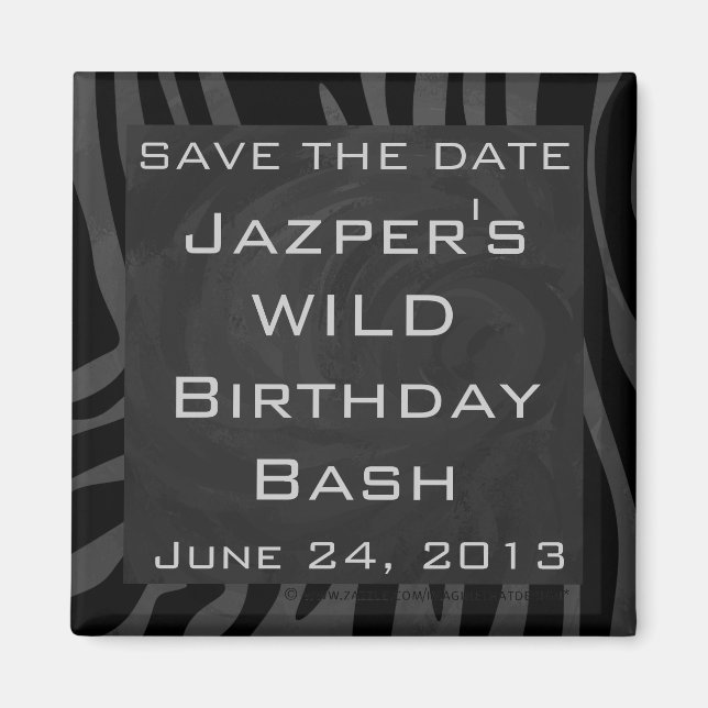 Aimant Monogramme Zebra Noir et gris (Devant)