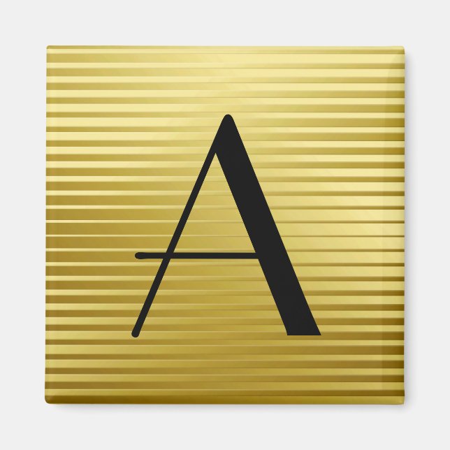 Aimant Monogrammes Art Déco Gold Satin (Devant)