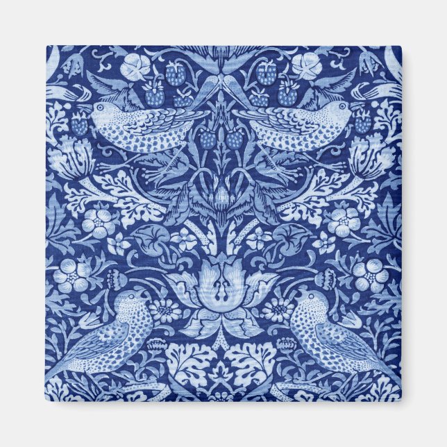 Aimant Monotone bleu de fraises Thief, William Morris (Devant)