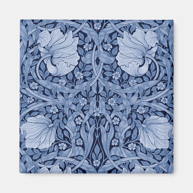 Aimant Monotone bleu Pimpernel, William Morris (Devant)