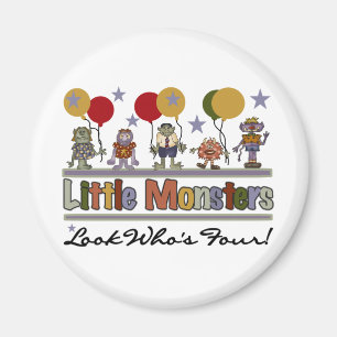 Aimant Monster 4th Birthday Tshirts et cadeaux