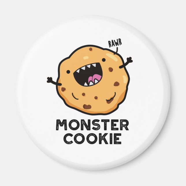 Aimant Monster Cookie Funky Food Pun (Devant)
