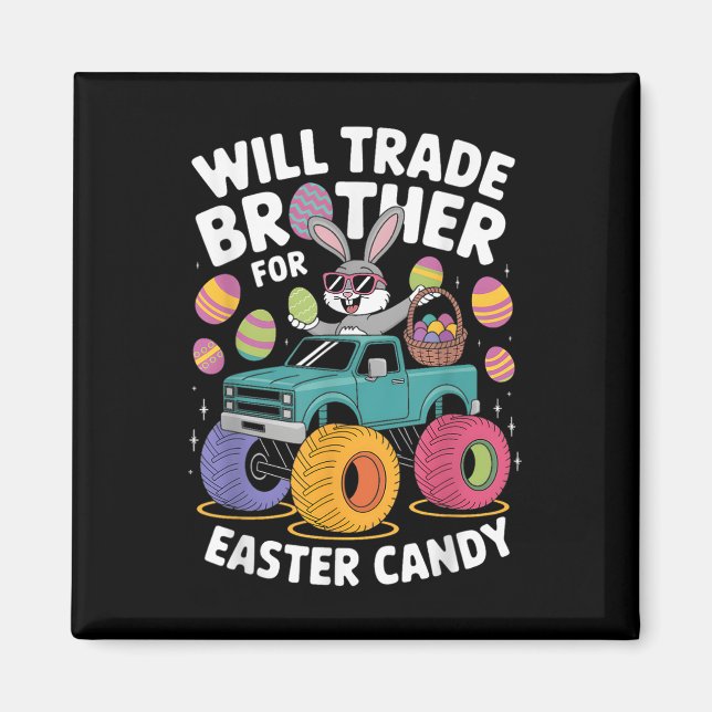 Aimant Monster Truck Cute Bunny Va Échanger Fraternité Po (Devant)