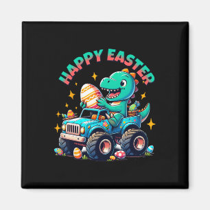 Aimant Monster Truck Dinosaur Boys Pâques Graphique Haut