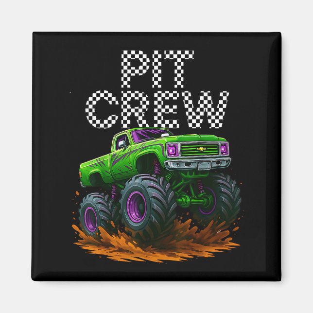 Aimant Monster Truck T Crew Family Matching Birthday Part (Devant)