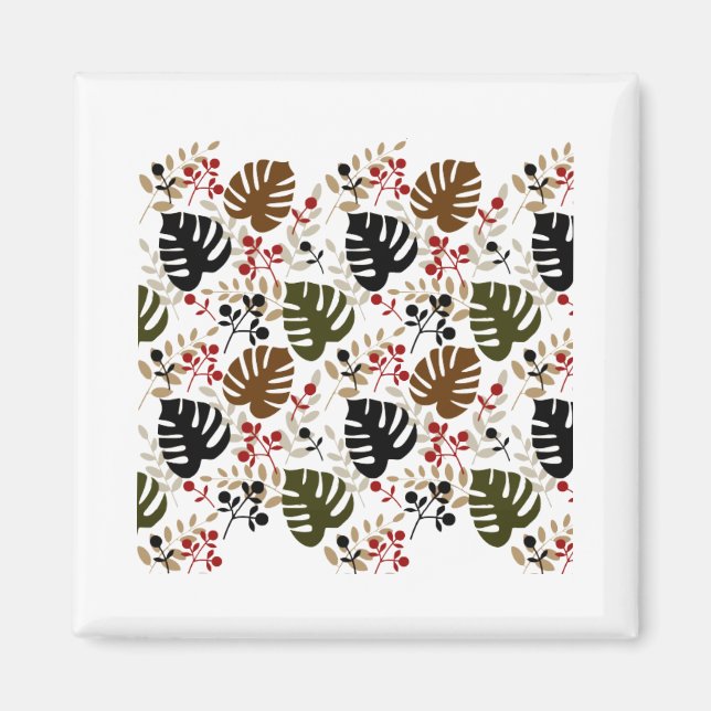 Aimant Monstera Feuilles et brindilles (Devant)