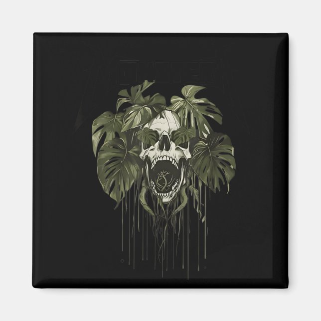 Aimant Monstera Funny Skull Plant Lover Nge Gardener Wome (Devant)