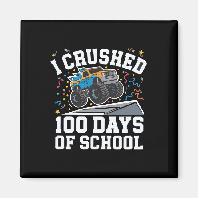 Aimant Monstre camion 100 jours d'école 100e jour d'école (Devant)