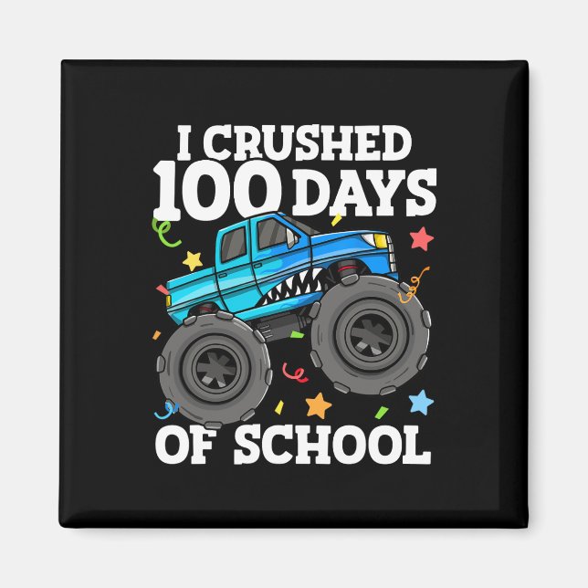 Aimant Monstre de camion monstre 100 jours d'école 100e j (Devant)