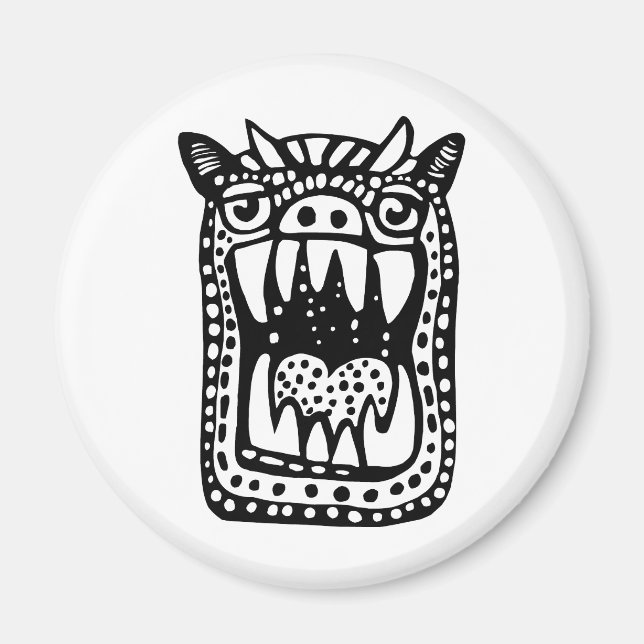 Aimant Monstre d'horreur - Noir (Devant)