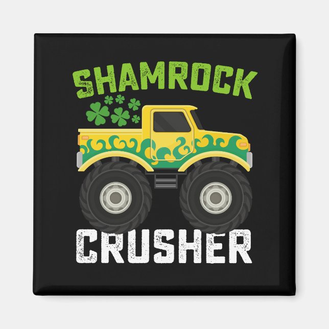 Aimant Monstre Shamrock Crusher Camion Jour de la Saint-P (Devant)