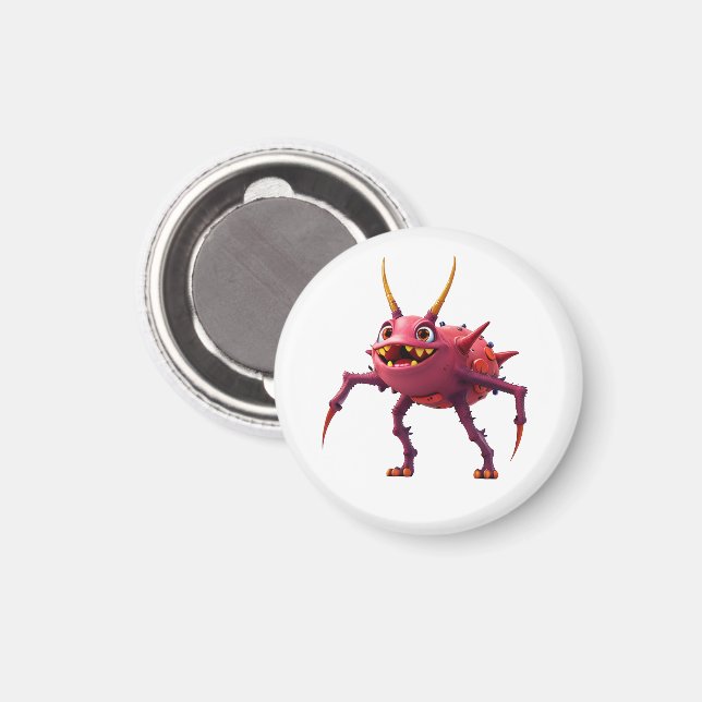 Aimant Monstre TickToc rouge (Recto/Verso)
