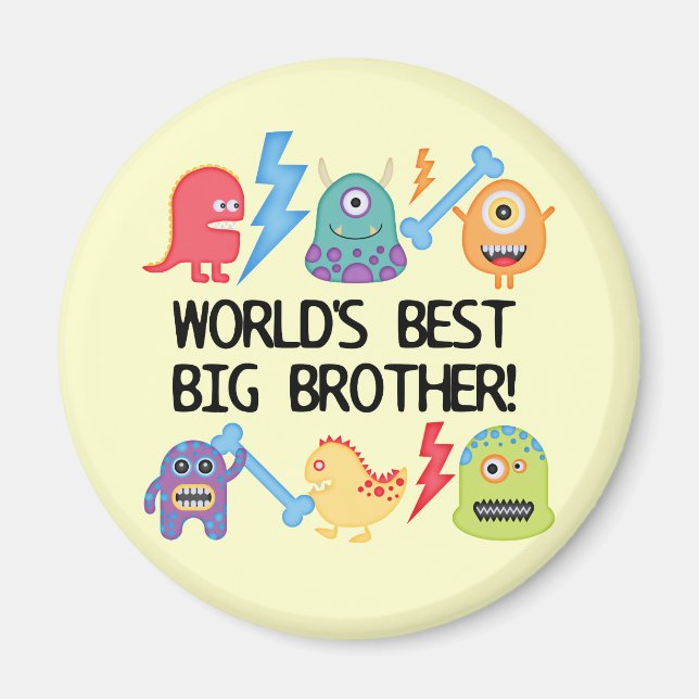 Aimant Monstres World Meilleur Big Brother (Devant)