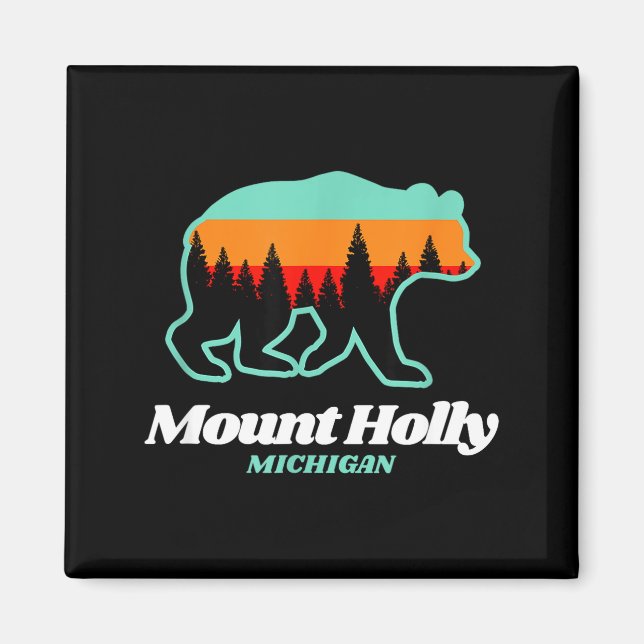 Aimant Mont Holly Michigan ski snowboard ours  (Devant)