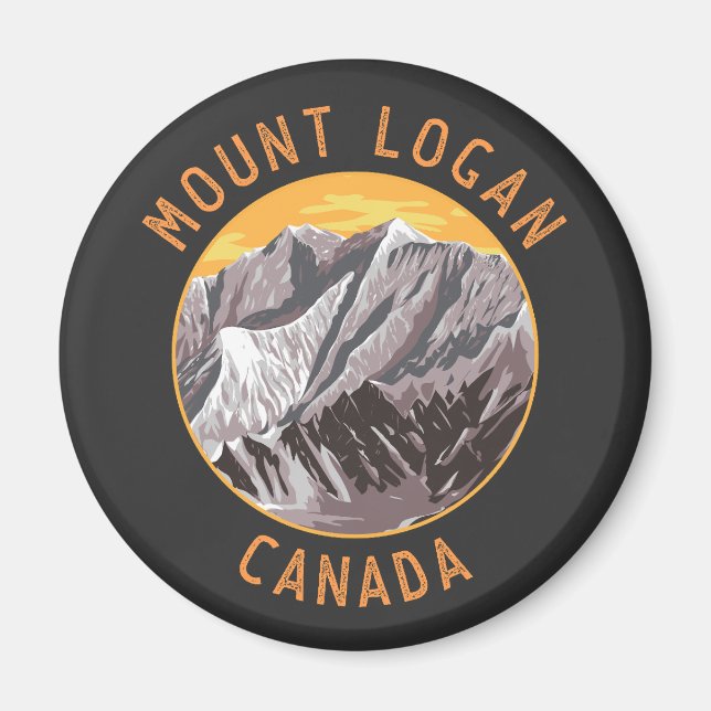 Aimant Mont Logan Canada Cercle en détresse (Devant)