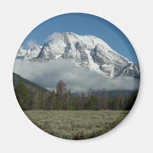 Aimant Mont Moran et nuages à Grand Teton (Devant)