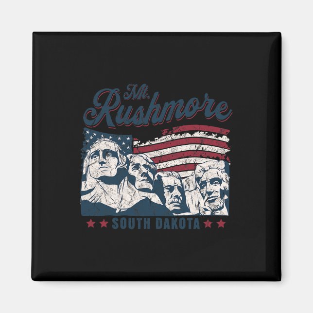 Aimant Mont Rushmore 4 juillet célébrant le drapeau des É (Devant)