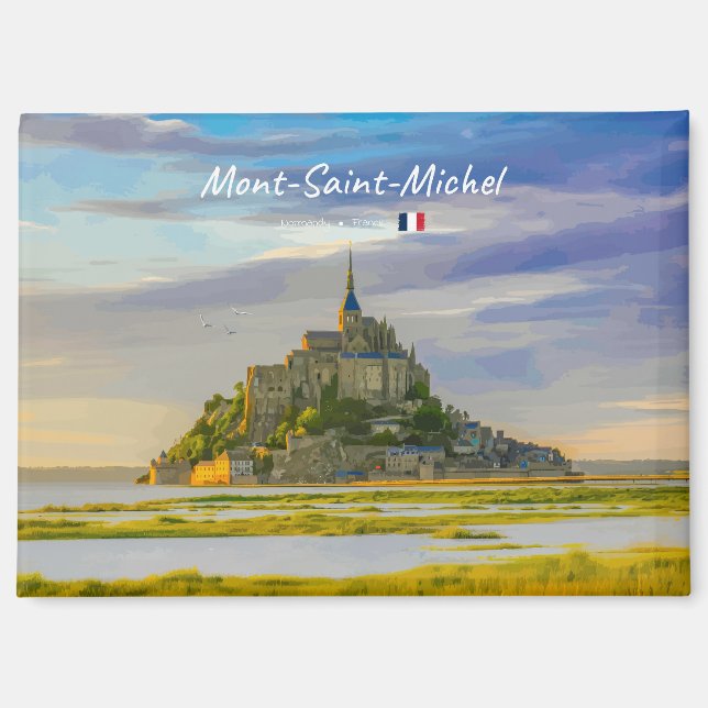Aimant Mont-Saint-Michel, France - Abbaye médiévale (Recto)