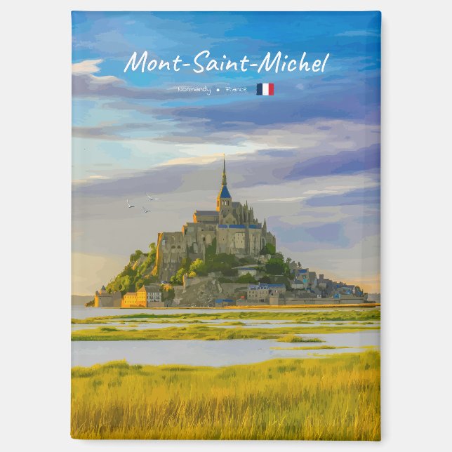Aimant Mont-Saint-Michel, France - Abbaye médiévale (Recto)