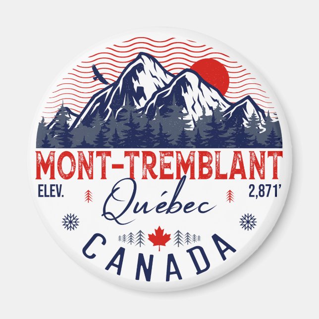Aimant Mont-Tremblant Canada Québec ski Montagne (Devant)