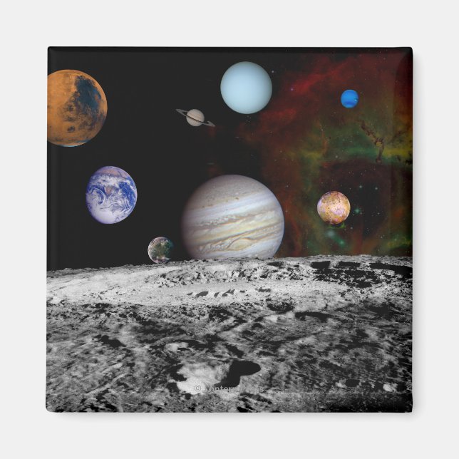 Aimant Montage du système solaire des images du Voyager (Devant)