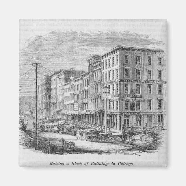 Aimant Montage d'un pâté de maisons à Chicago (Devant)