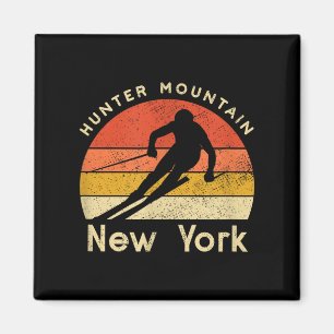 Aimant Montagne Chasseur de ski vintage New York Mountain