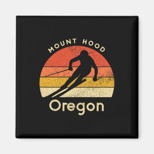 Aimant Montagne Vintage Ski Mont Hood Oregon