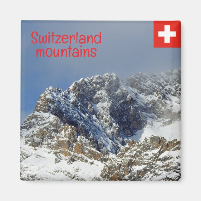 Aimant Montagnes en Suisse recouvertes de neige (Devant)