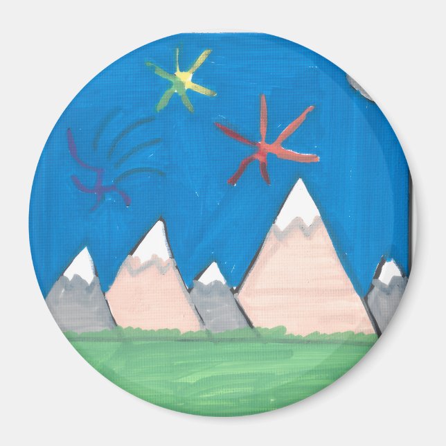 Aimant Montagnes et Feux d'Artifice (Devant)