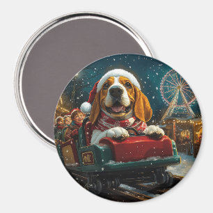 Aimant Montagnes Russes Chien Basset Hound Noël
